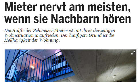 Hellhörige Wohnung Lärm Nachbarn dBAkustik.ch